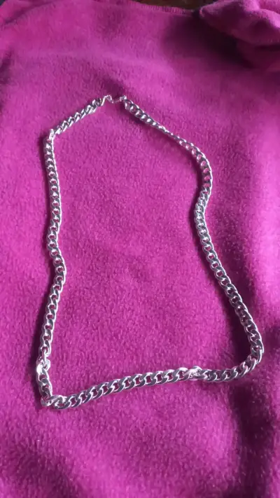 Cadena de plata estilo cubano - miniatura 1