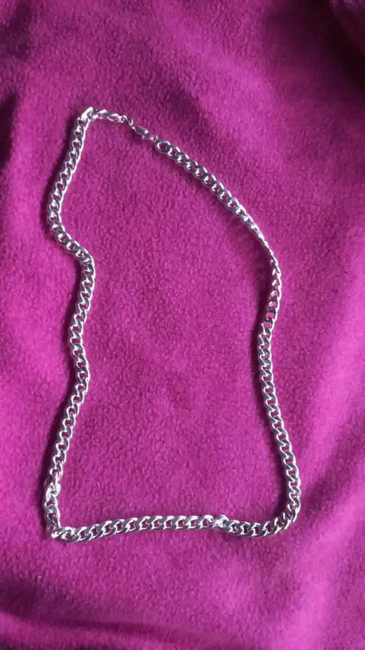 Cadena de plata estilo cubano - 2