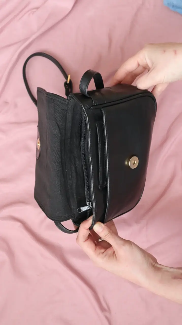 Cartera de cuero negra - 4