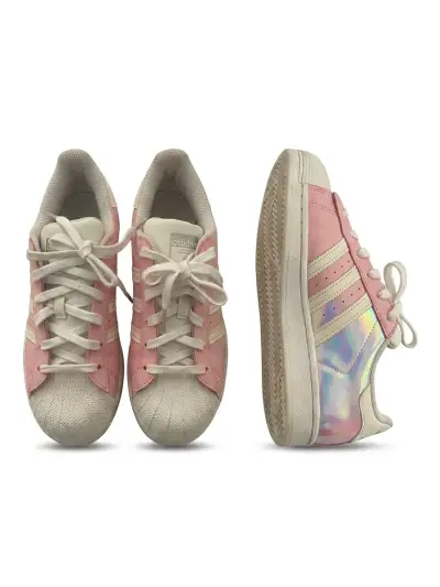 Zapatillas Adidas Superstar rosadas holográficas - miniatura 1