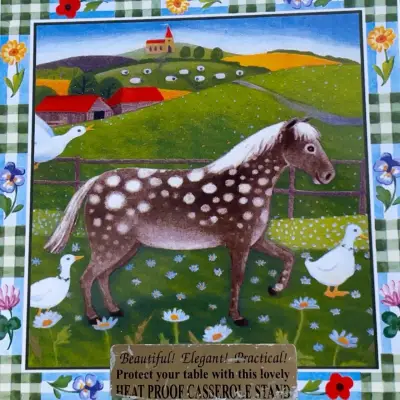 Salvamantel vintage con diseño de caballo - miniatura 1