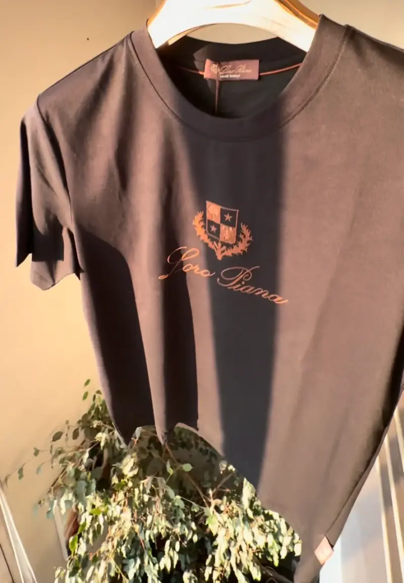 Polera Loro Piana negra y gris de algodón - 1