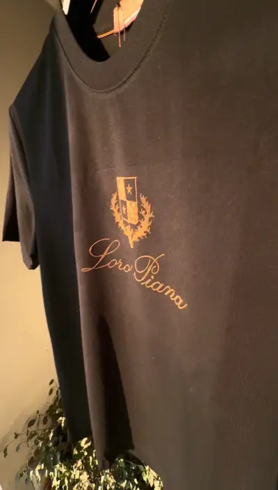 Polera Loro Piana negra y gris de algodón - miniatura 2