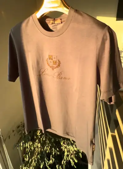 Polera Loro Piana negra y gris de algodón - miniatura 3