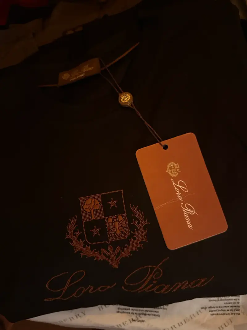 Polera Loro Piana negra y gris de algodón - 4