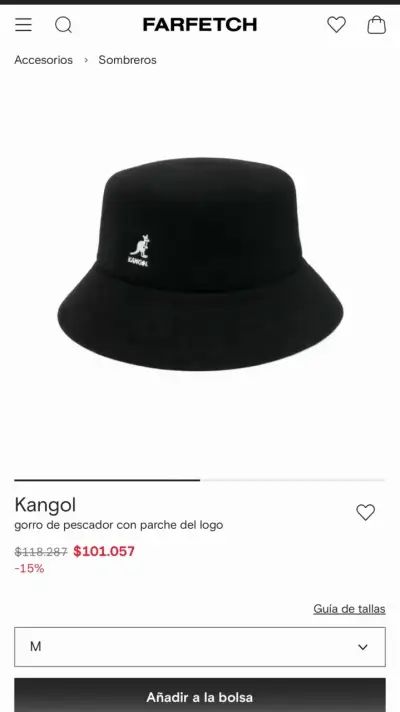 Gorro de pescador Kangol negro con logo - miniatura 1