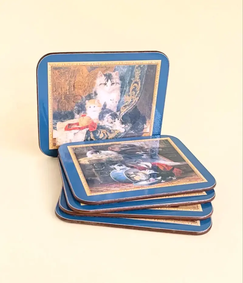 Posavasos vintage con diseño de gatos - 5