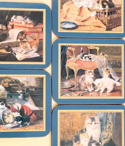 Posavasos vintage con diseño de gatos - miniatura 6
