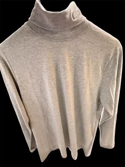 Polera cuello alto gris Lacoste - miniatura 2