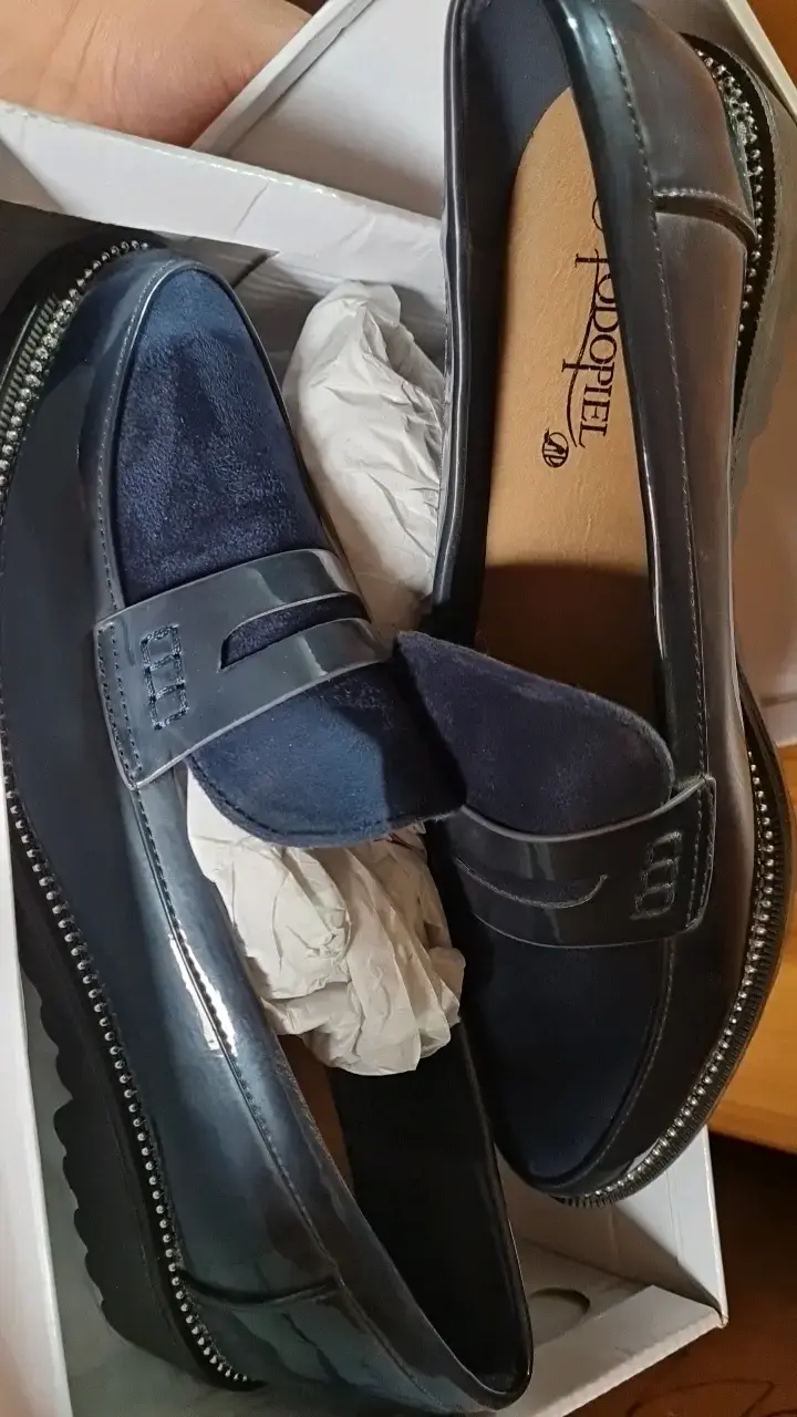 Mocasines de cuero azul