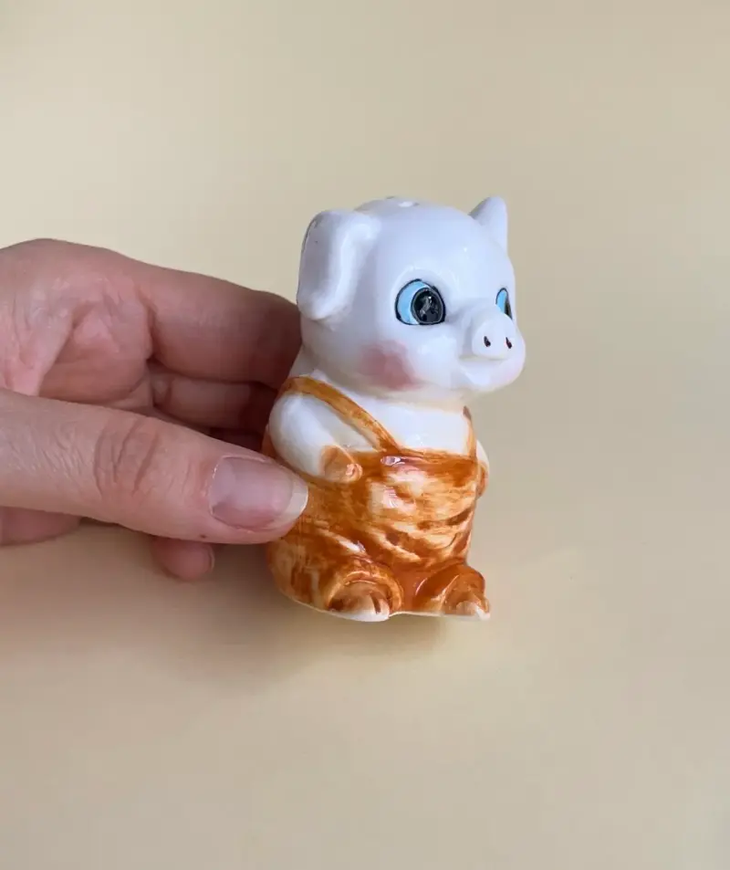 Adorable salero de cerámica en forma de cerdito - 1