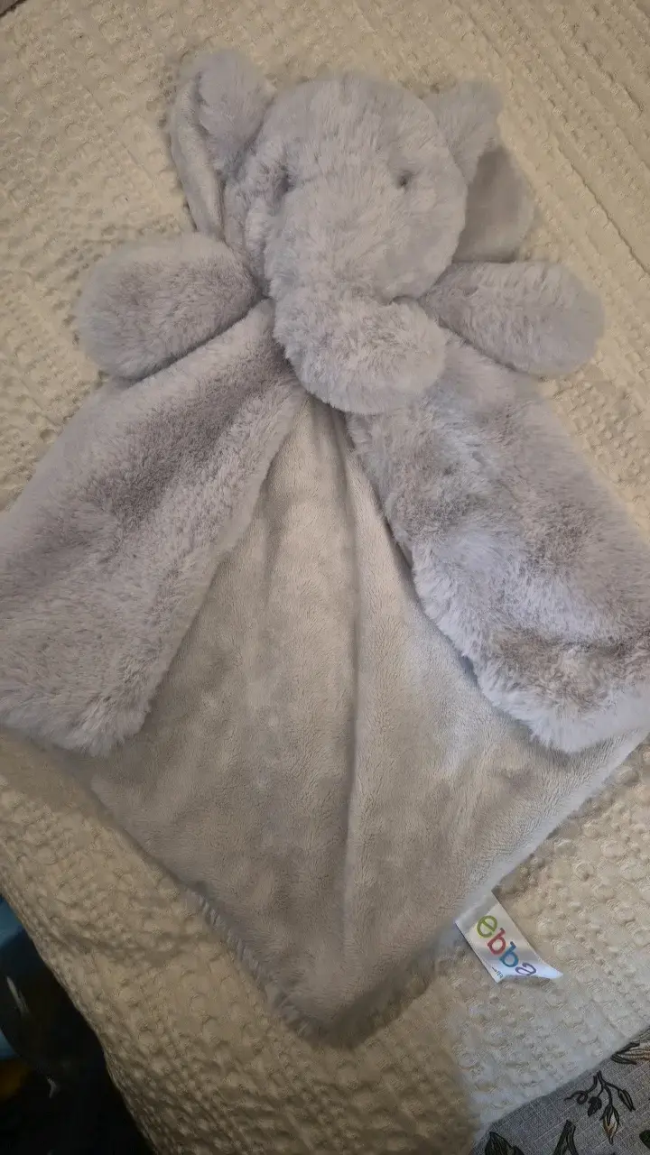 Manta de apego elefante gris para bebé - 1