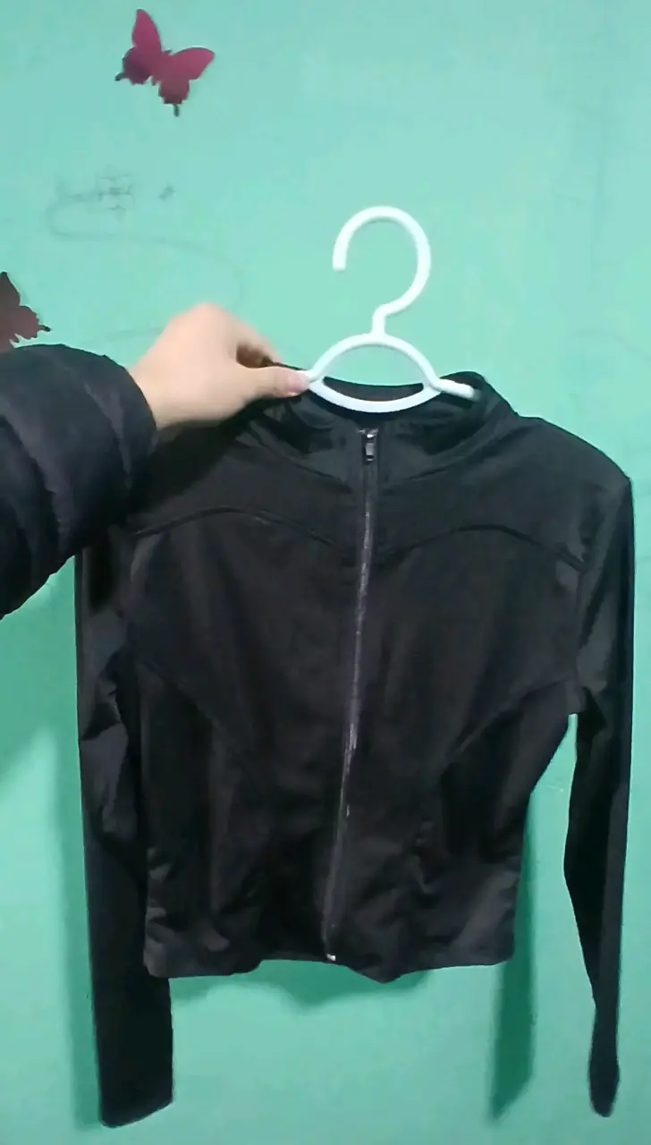 [S/M] Chaqueta top deportiva negra con cierre - 2