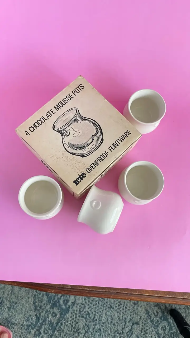 Set de 4 potes vintage para mousse de chocolate - 1