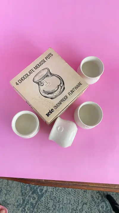 Set de 4 potes vintage para mousse de chocolate - miniatura 1