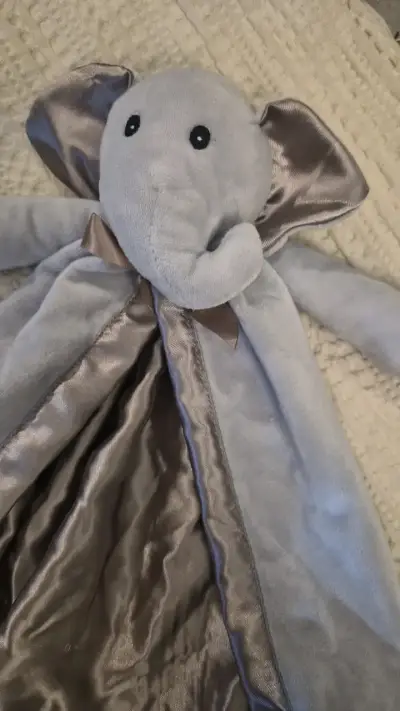 Manta de apego elefante gris suave - miniatura 2