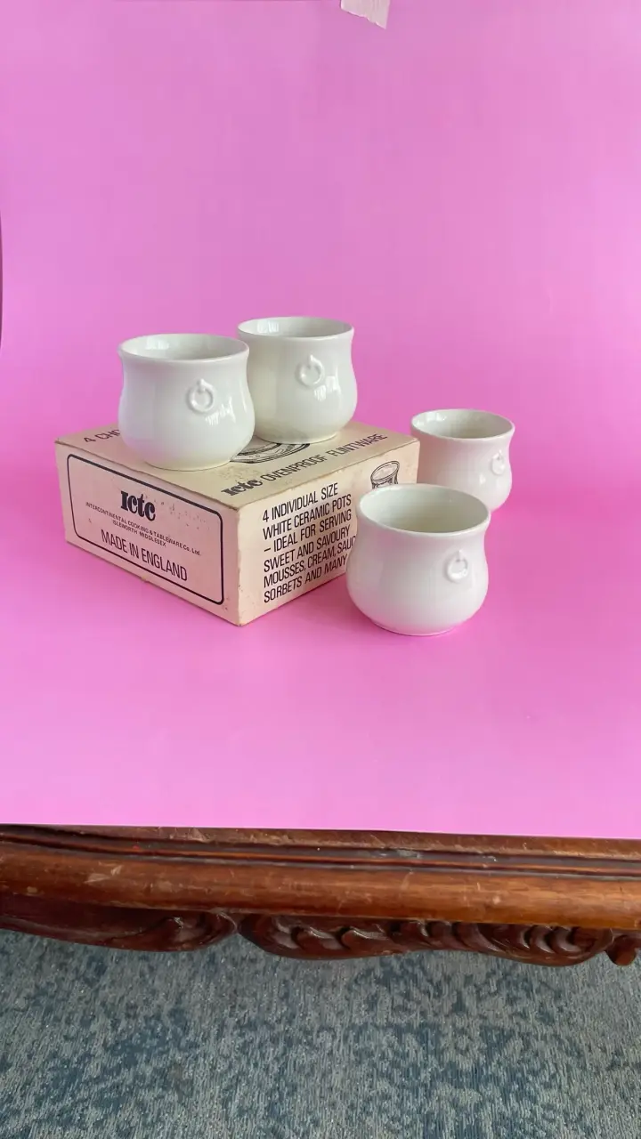 Set de 4 potes vintage para mousse de chocolate - 3