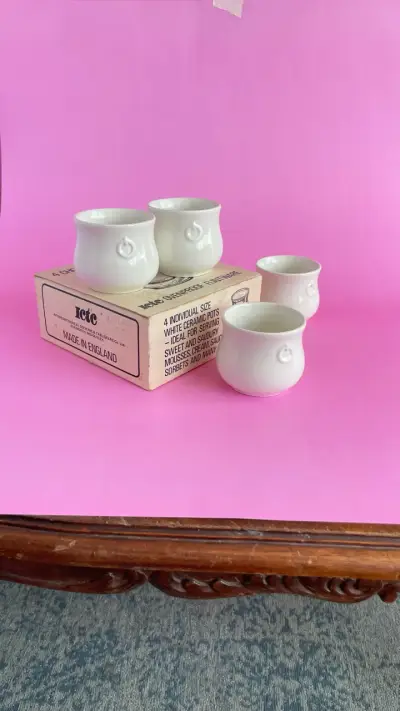 Set de 4 potes vintage para mousse de chocolate - miniatura 3