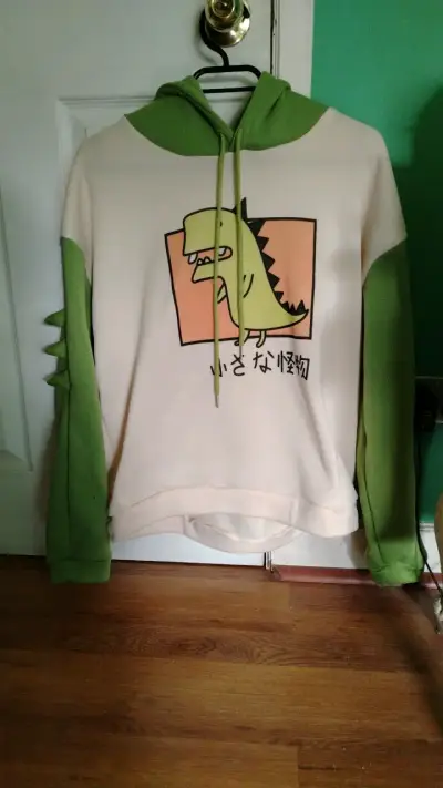 Polerón con capucha diseño dinosaurio verde - miniatura 1