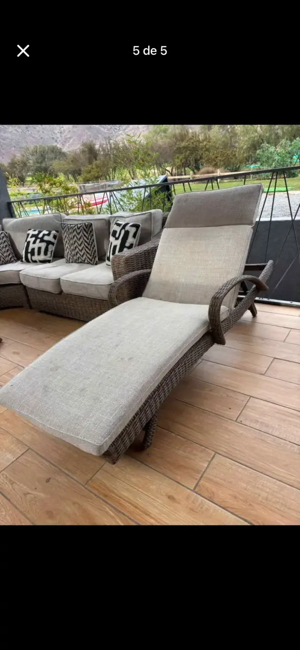 Juego de muebles de terraza de ratán con cojines - 4