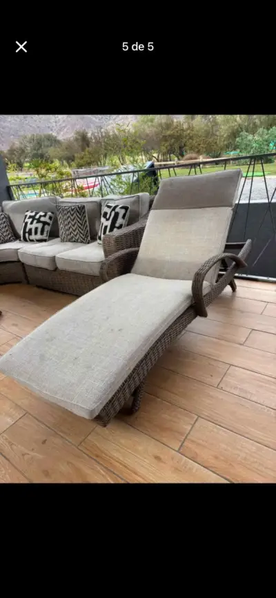 Juego de muebles de terraza de ratán con cojines - miniatura 4