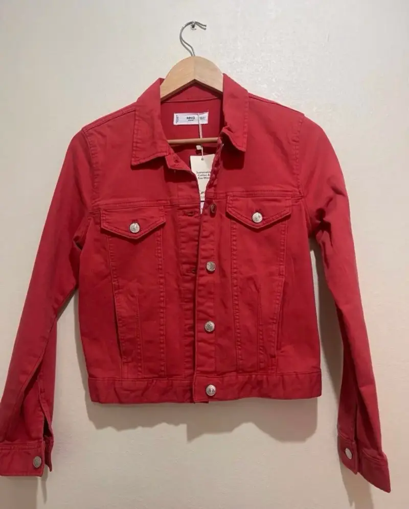 Chaqueta de mezclilla roja MNG para mujer - 1