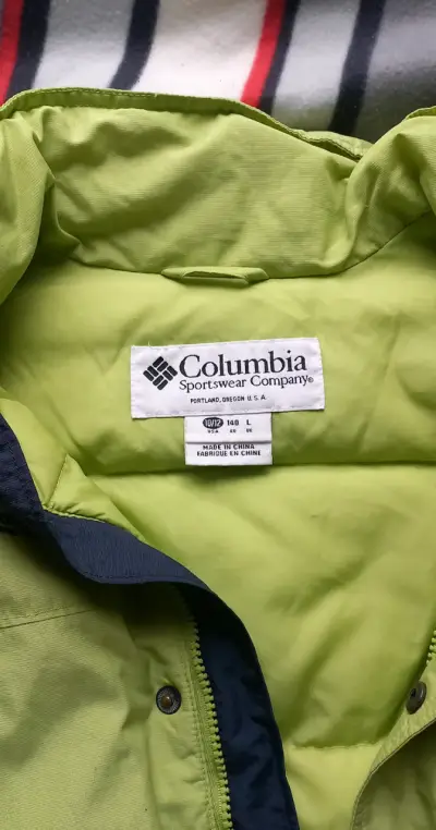 Chaqueta Columbia impermeable verde y azul - miniatura 2