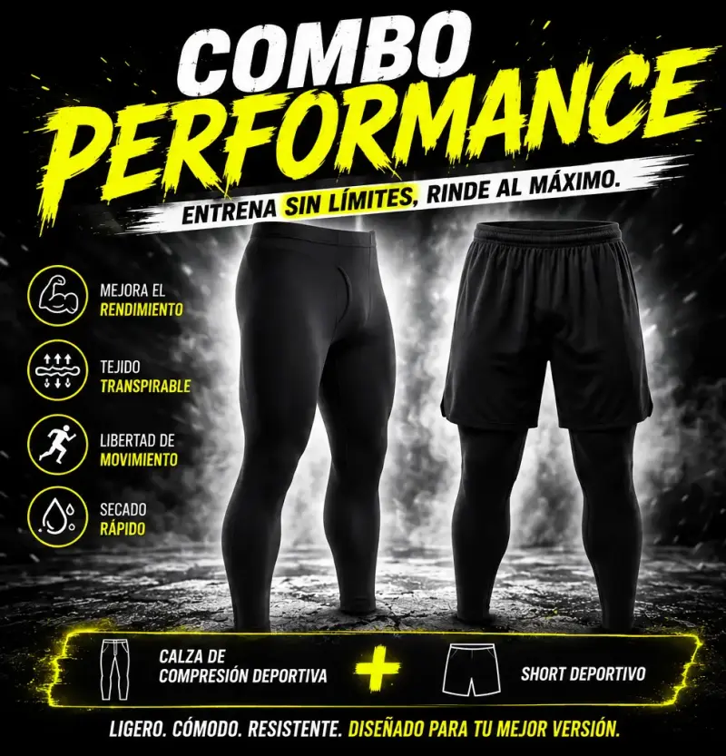 Pantalón primera capa compresión y short deportivo - 1