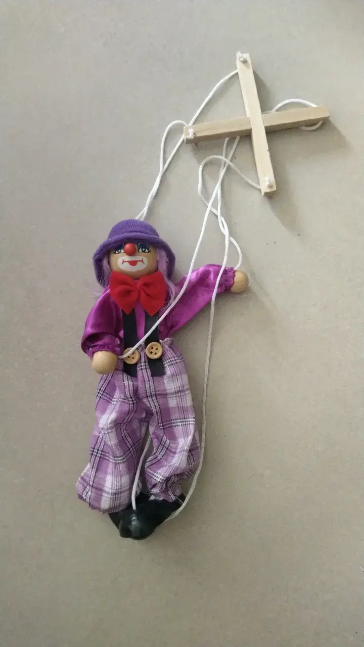 Marioneta de payaso con control de madera - 1
