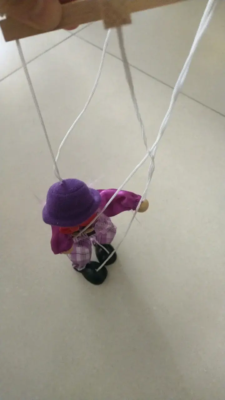 Marioneta de payaso con control de madera - 2