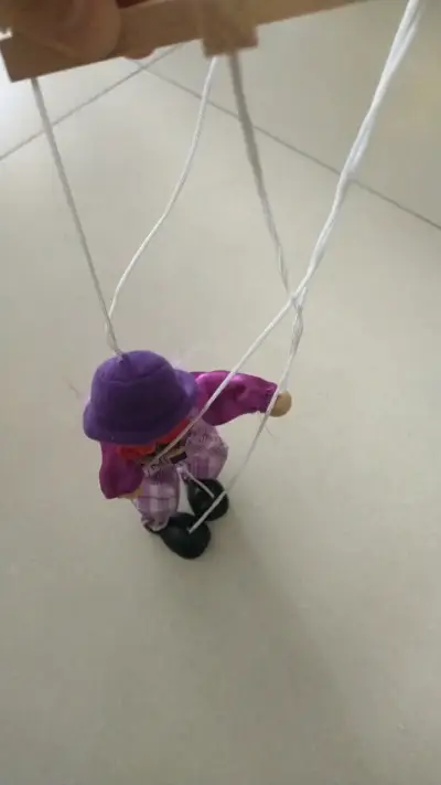 Marioneta de payaso con control de madera - miniatura 2