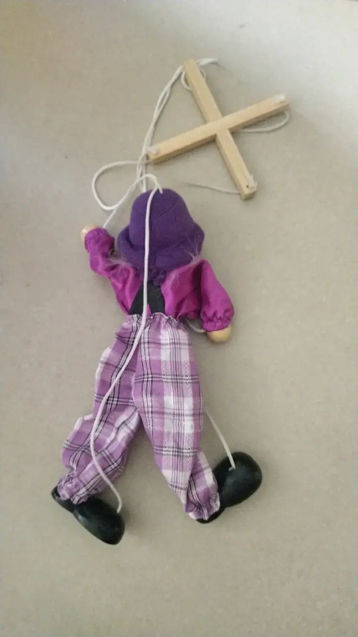 Marioneta de payaso con control de madera - 3