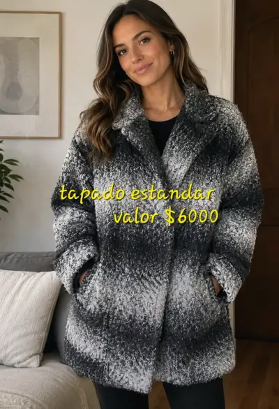 Abrigo de lana gris para mujer - miniatura 1