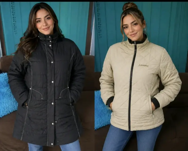 Abrigo de lana gris para mujer - 3