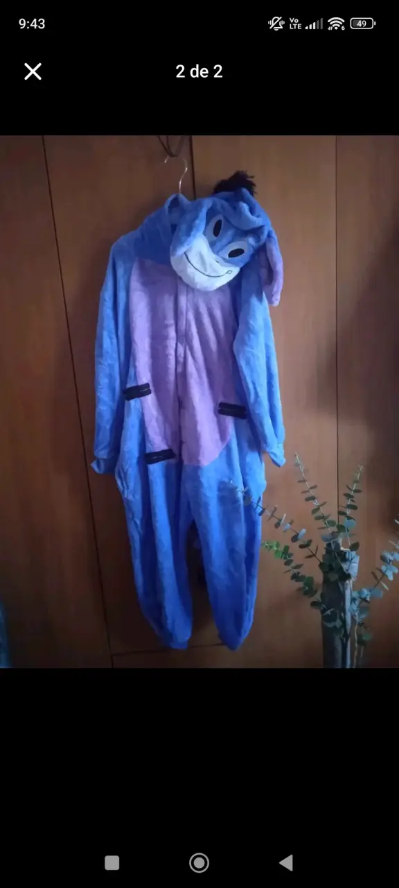 Pijama enterizo de burro azul y morado