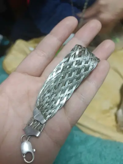 Pulsera de plata trenzado elegante - miniatura 3