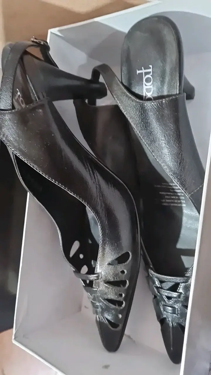 Sandalias negras de cuero elegantes - 2