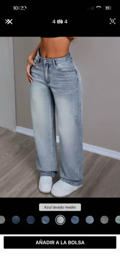 Jeans azul lavado medio para mujer - miniatura 1