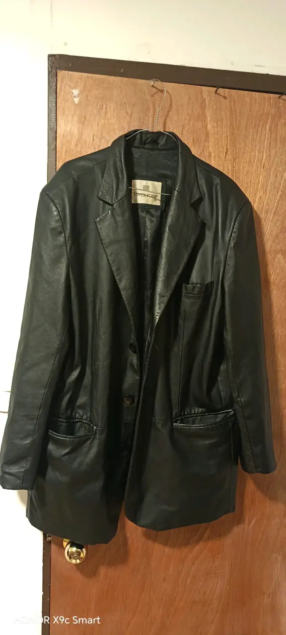 Blazer de cuero negro Baglioni para hombre - 1