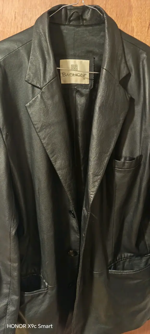 Blazer de cuero negro Baglioni para hombre - 2