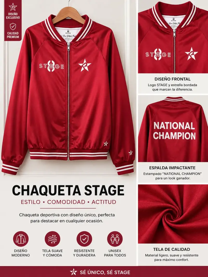 Chaqueta deportiva Stage roja unisex