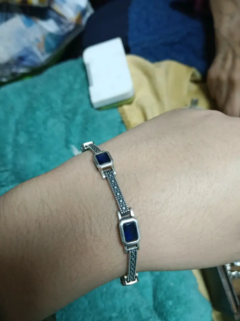 Pulsera de plata con piedras azules - 1
