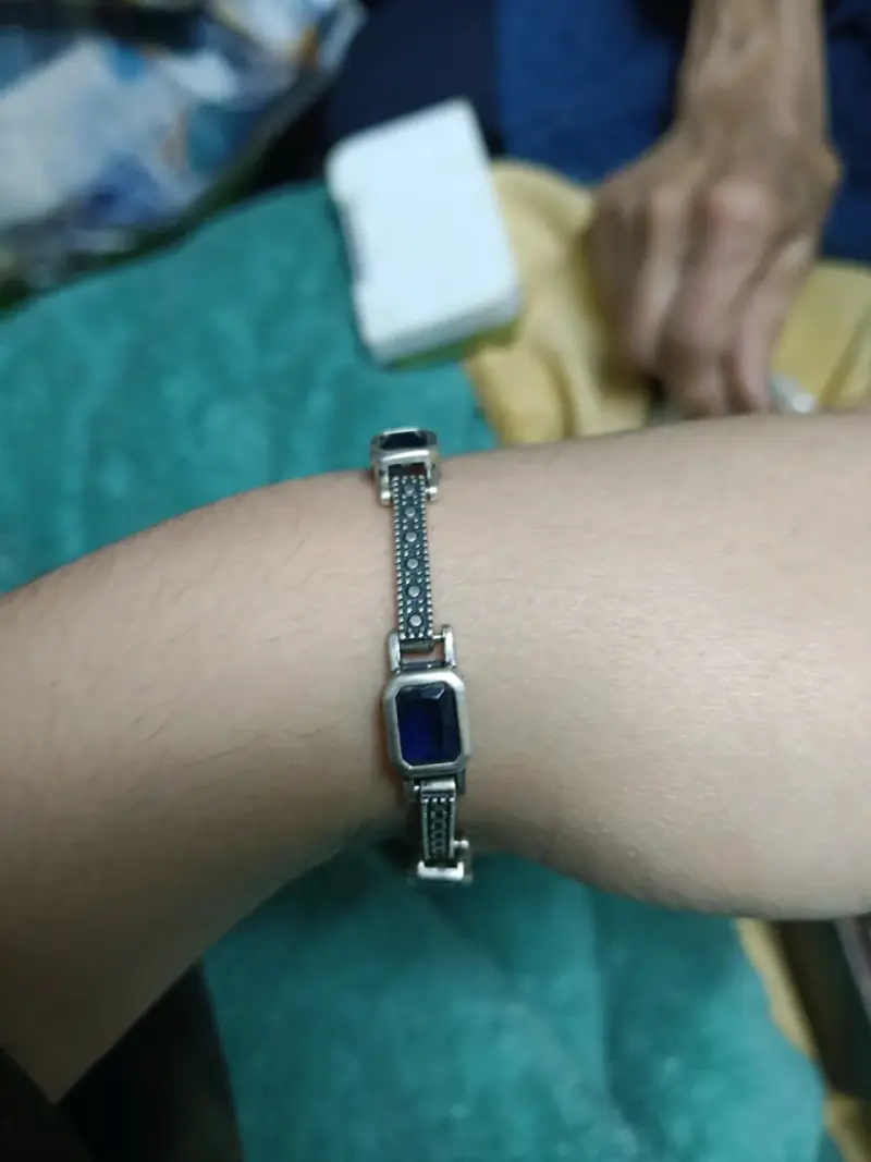 Pulsera de plata con piedras azules - 2