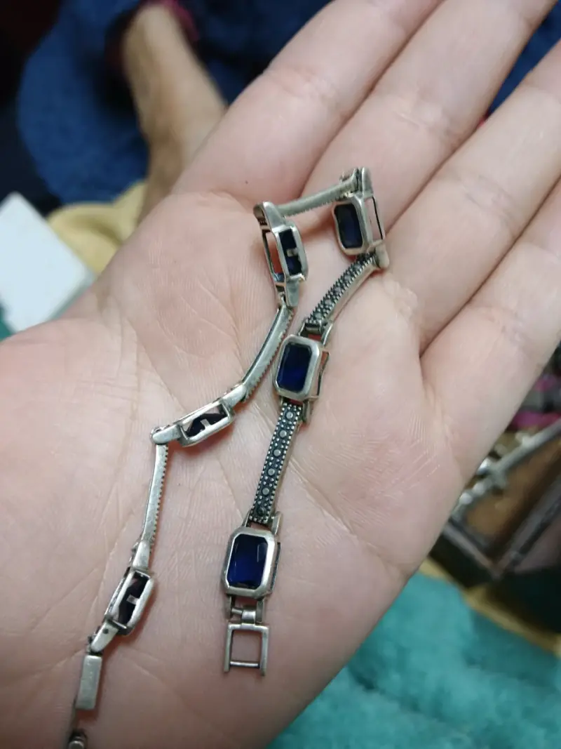 Pulsera de plata con piedras azules - 3