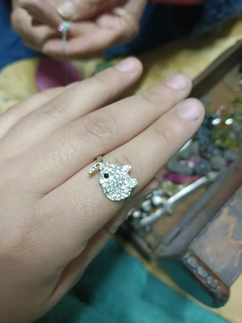 Anillo de plata con diseño de elefante - 1