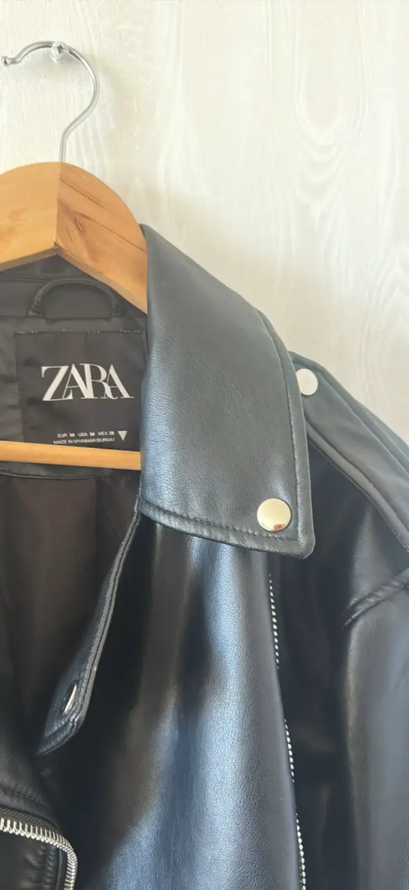 Chaqueta de cuero negra Zara - 3