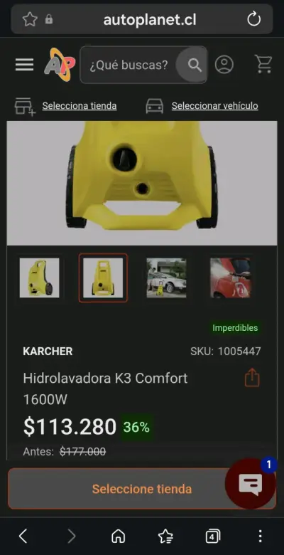 Hidrolavadora Kärcher compacta amarilla - miniatura 2