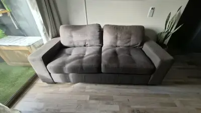 Sofá cama 2 plazas gris ROSEN - miniatura 2