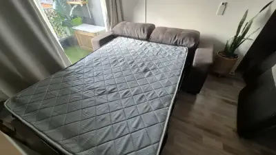 Sofá cama 2 plazas gris ROSEN - miniatura 4