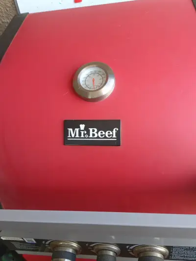 Parrilla a gas con quemador lateral roja - miniatura 2